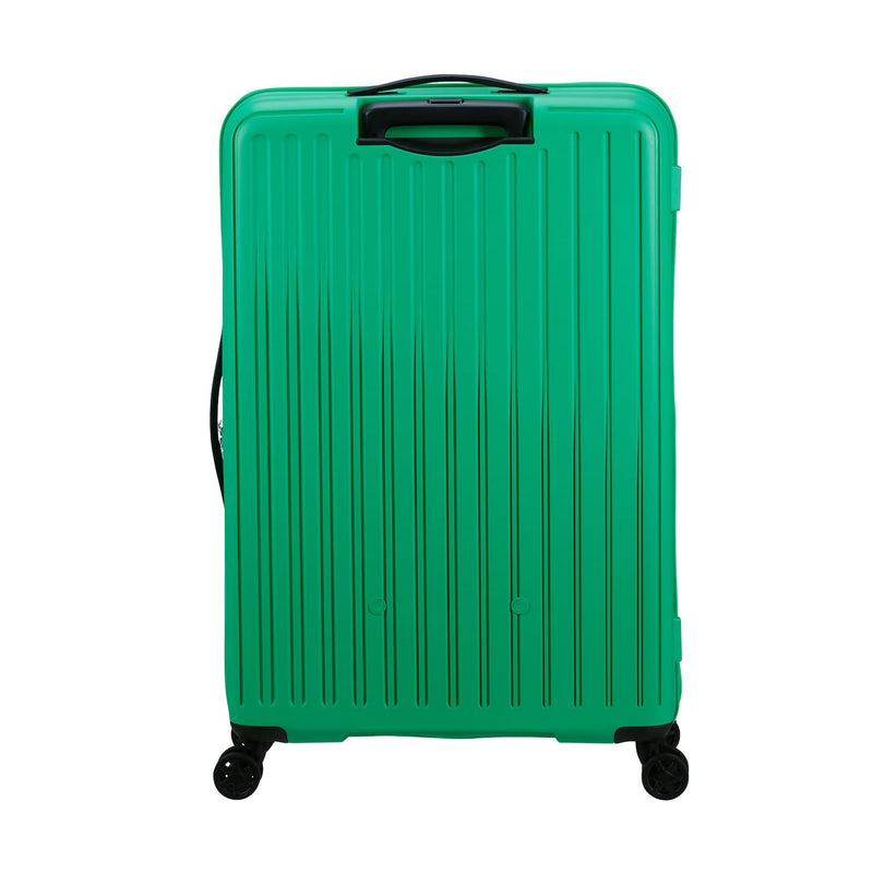 back of jade green American Tourister Rejoy Spinner Large Expandable