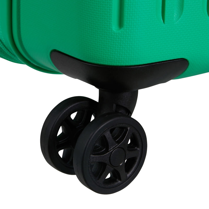 wheels of jade green American Tourister Rejoy Spinner Large Expandable