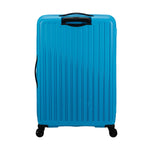 back of azure blue American Tourister Rejoy Spinner Large Expandable