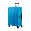 front of azure blue American Tourister Rejoy Spinner Large Expandable