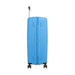 side of azure blue American Tourister Rejoy Spinner Large Expandable