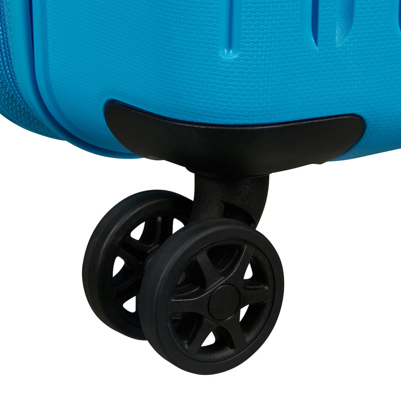 wheels of azure blue American Tourister Rejoy Spinner Large Expandable