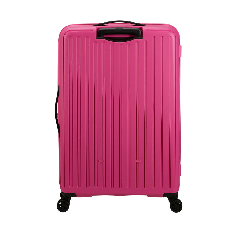 back of Hawaiian pink American Tourister Rejoy Spinner Large Expandable