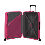 inside of Hawaiian pink American Tourister Rejoy Spinner Large Expandable