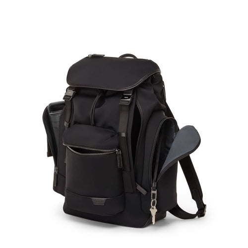 Black TUMI backpack on a white background