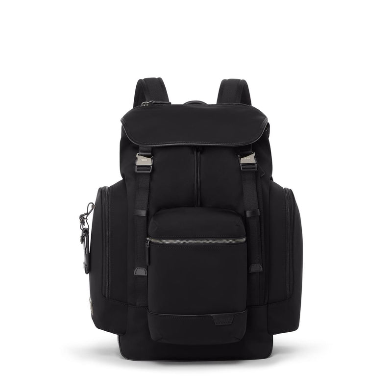 Black TUMI backpack on a white background