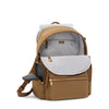 Copper TUMI backpack with open front compartment on a white background