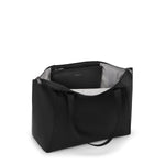 Black TUMI tote bag on a white background