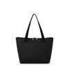 Black TUMI tote bag with a visible brand logo on a white background