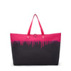 TUMI Tote bag with pink and black design on a white background