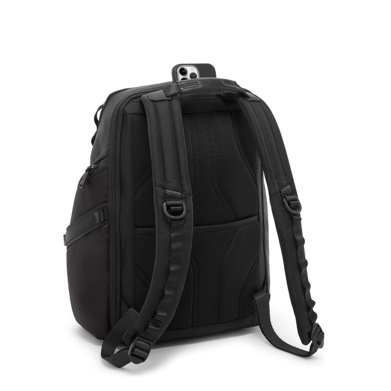 Black TUMI backpack on a white background