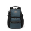 Blue TUMI backpack with black accents on a white background