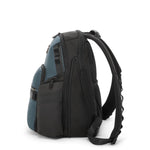 Black and blue TUMI backpack on a white background
