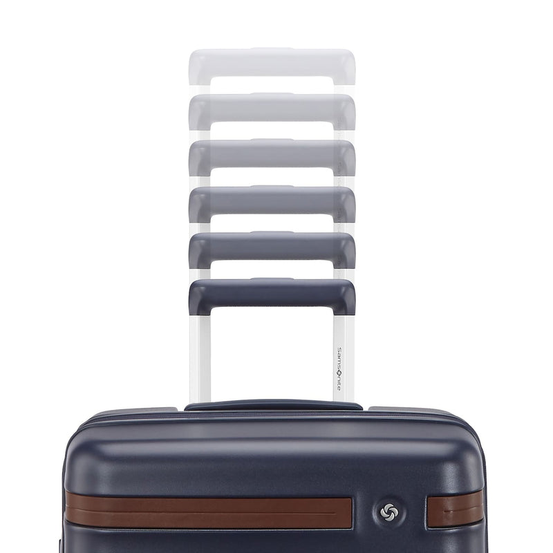 pull handle of navy Samsonite Virtuosa Spinner Carry-On