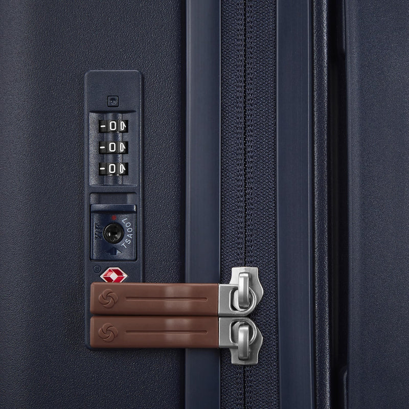 TSA lock of navy Samsonite Virtuosa Spinner Carry-On