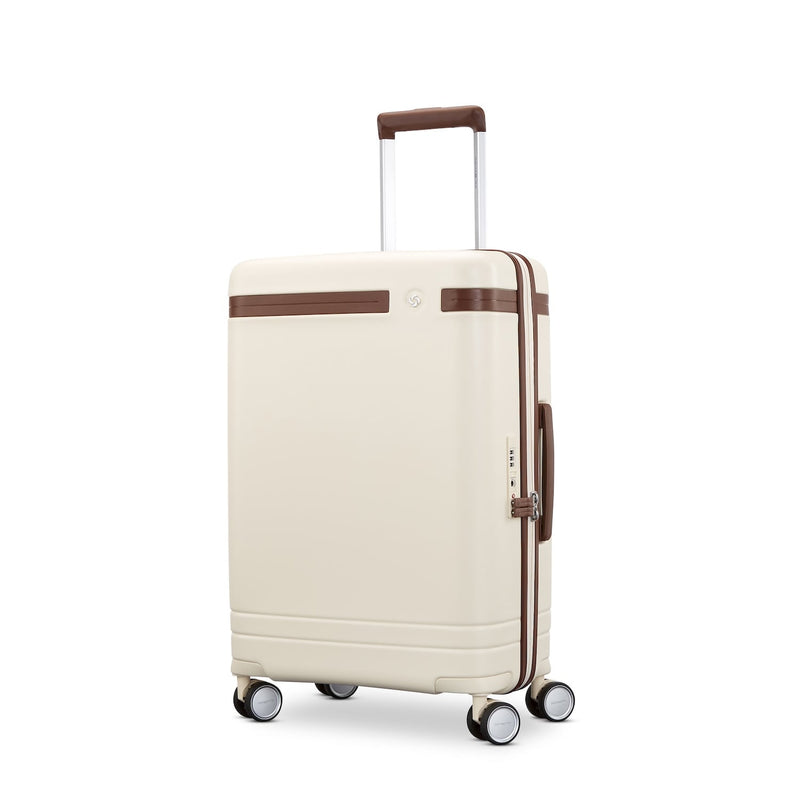 front of off white Samsonite Virtuosa Spinner Carry-On