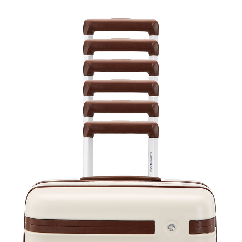 pull handle of off white Samsonite Virtuosa Spinner Carry-On