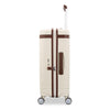 side of off white Samsonite Virtuosa Spinner Carry-On