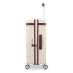 side of off white Samsonite Virtuosa Spinner Carry-On