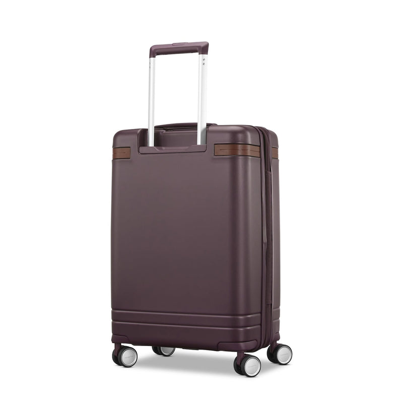 back of merlot Samsonite Virtuosa Spinner Carry-On
