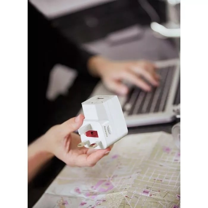 model of absolute white Go Travel Worldwide Adaptor + USB