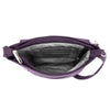 inside of purple Travelon Anti-Theft Classic Mini Shoulder Bag