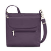 front of purple Travelon Anti-Theft Classic Mini Shoulder Bag