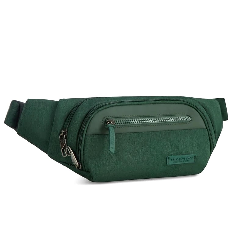 front of forest heather Travelon Anti-Theft Metro Waistpack