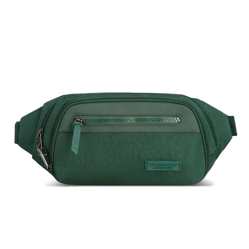 front of forest heather Travelon Anti-Theft Metro Waistpack