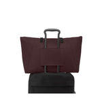 back of deep plum TUMI Voyageur Just In Case Tote