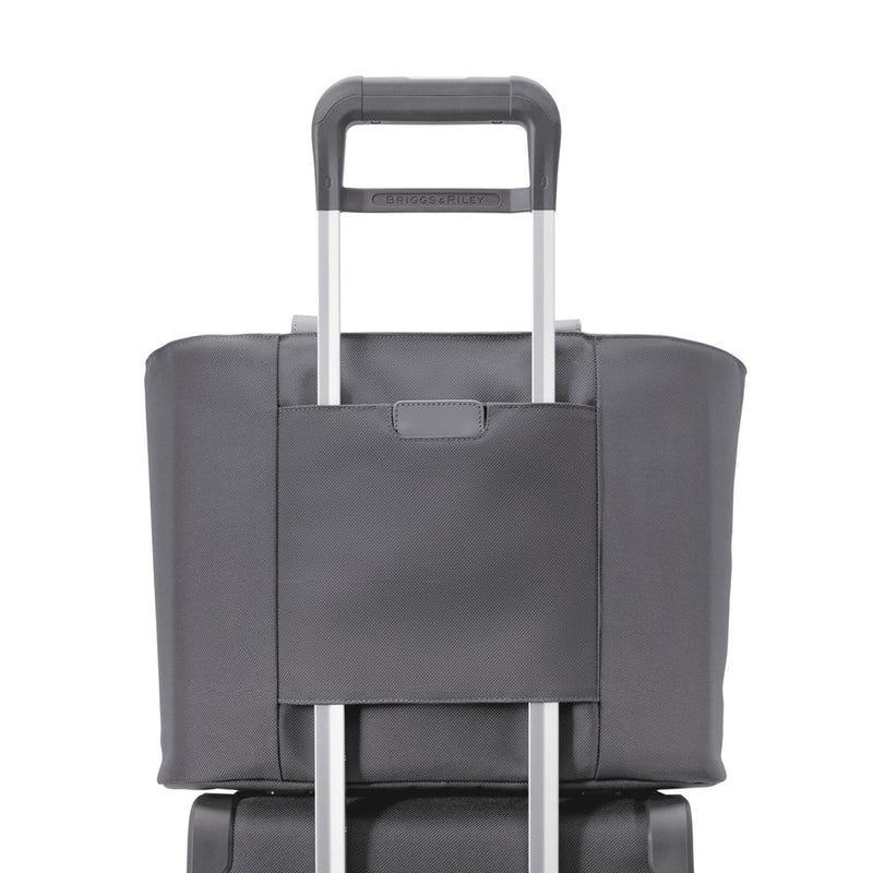 pass-through sleeve of steel grey Briggs & Riley Baseline Traveler Tote