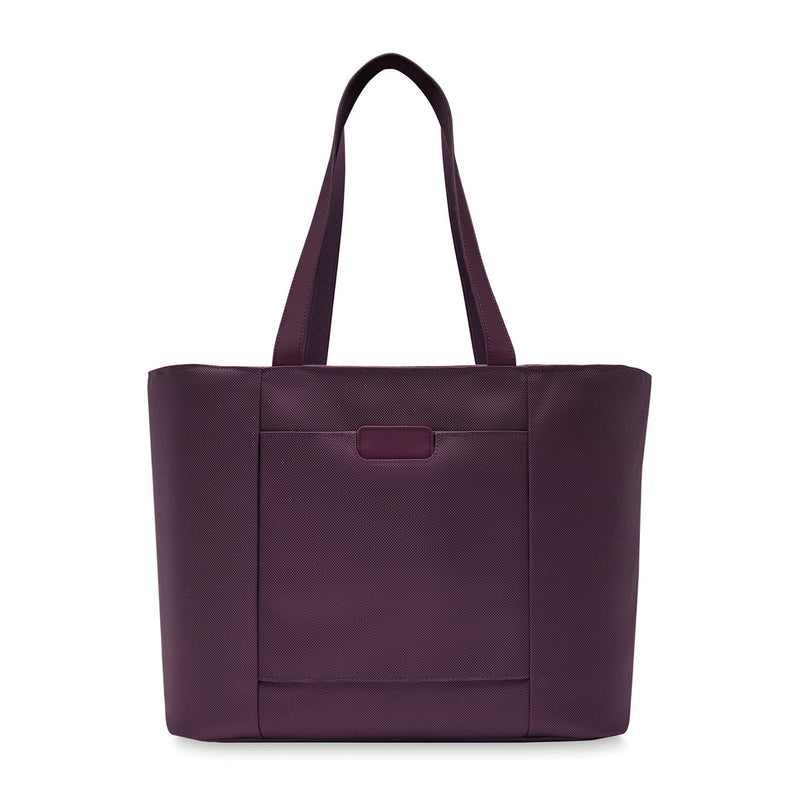 back of plum Briggs & Riley Baseline Traveler Tote