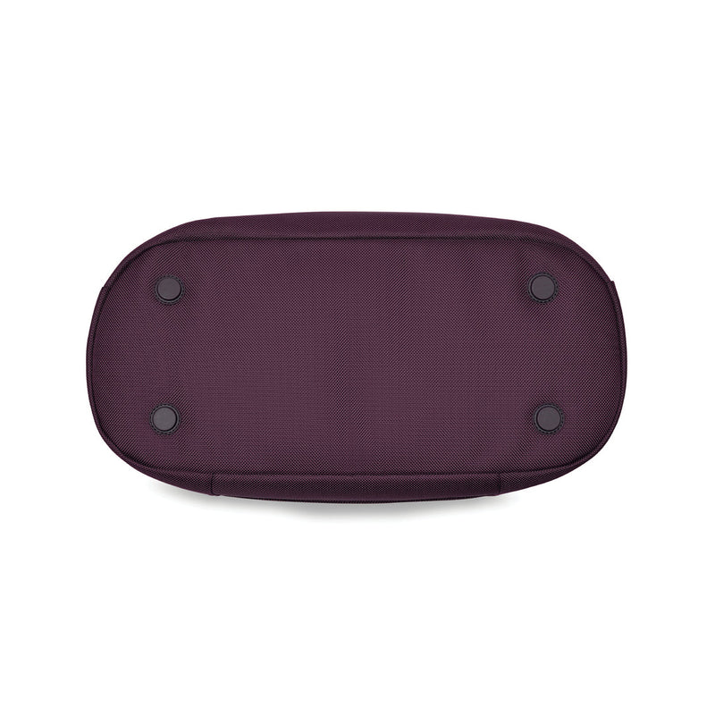 bottom of plum Briggs & Riley Baseline Traveler Tote