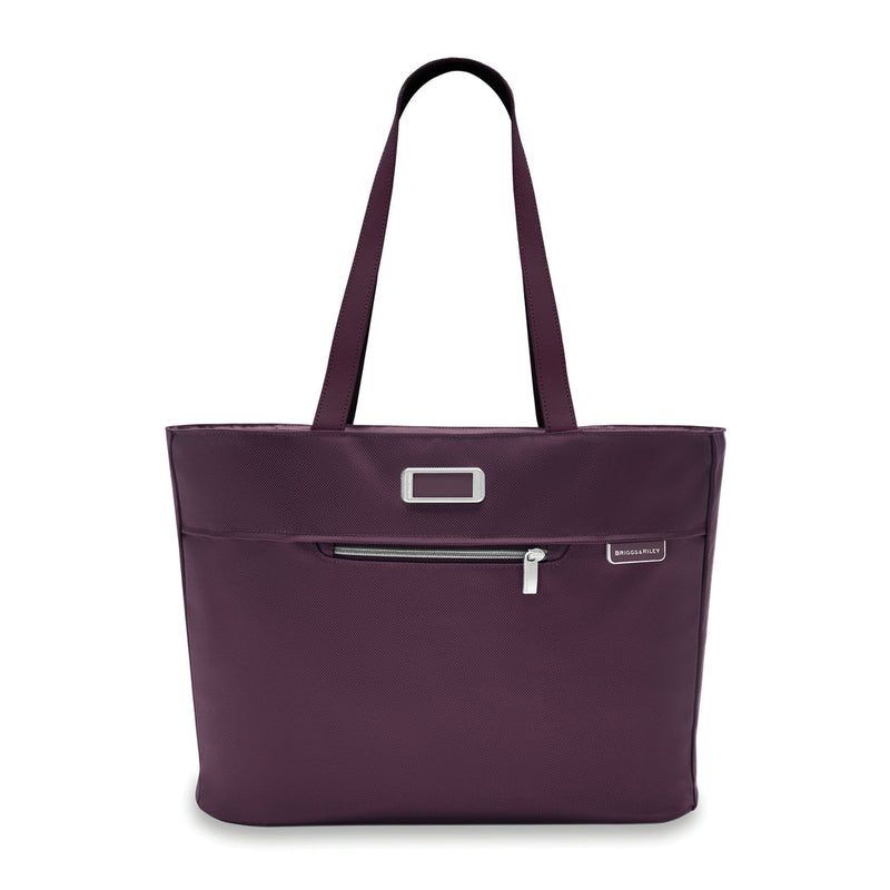 front of plum Briggs & Riley Baseline Traveler Tote