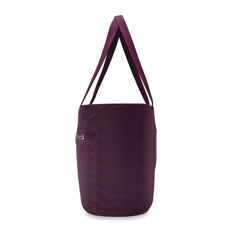 side of plum Briggs & Riley Baseline Traveler Tote