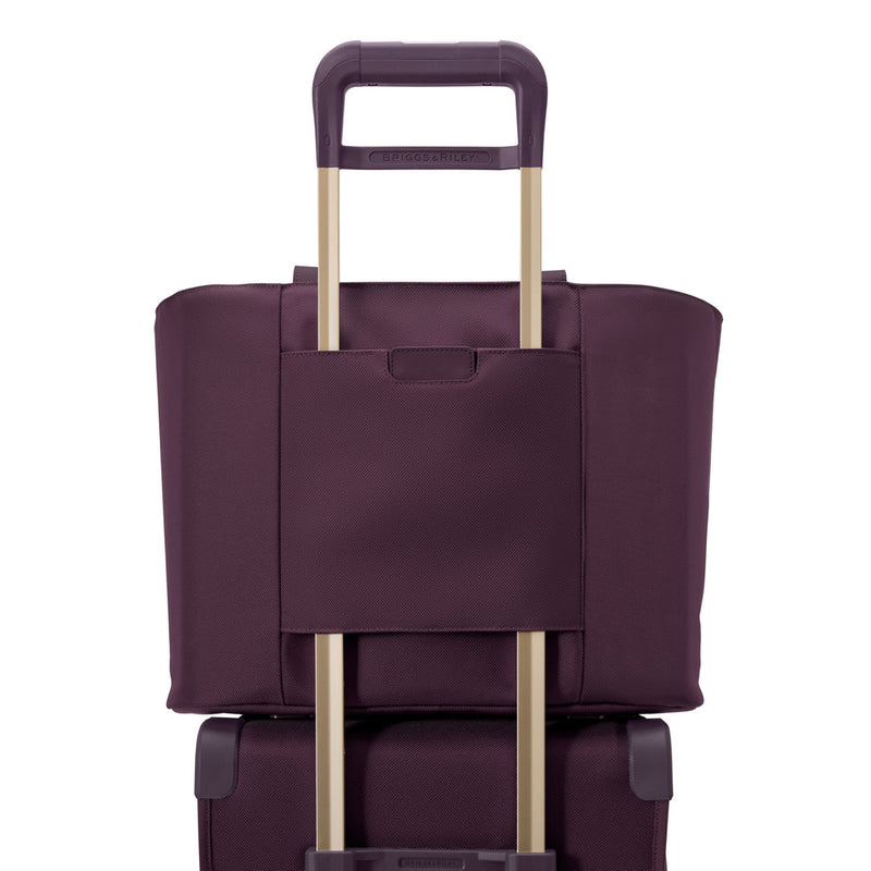 pass-through sleeve of plum Briggs & Riley Baseline Traveler Tote