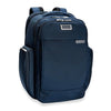 corner of navy Briggs & Riley Baseline Traveler Backpack