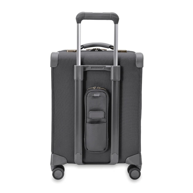 back of steel grey Briggs & Riley Baseline Global Carry-On Spinner