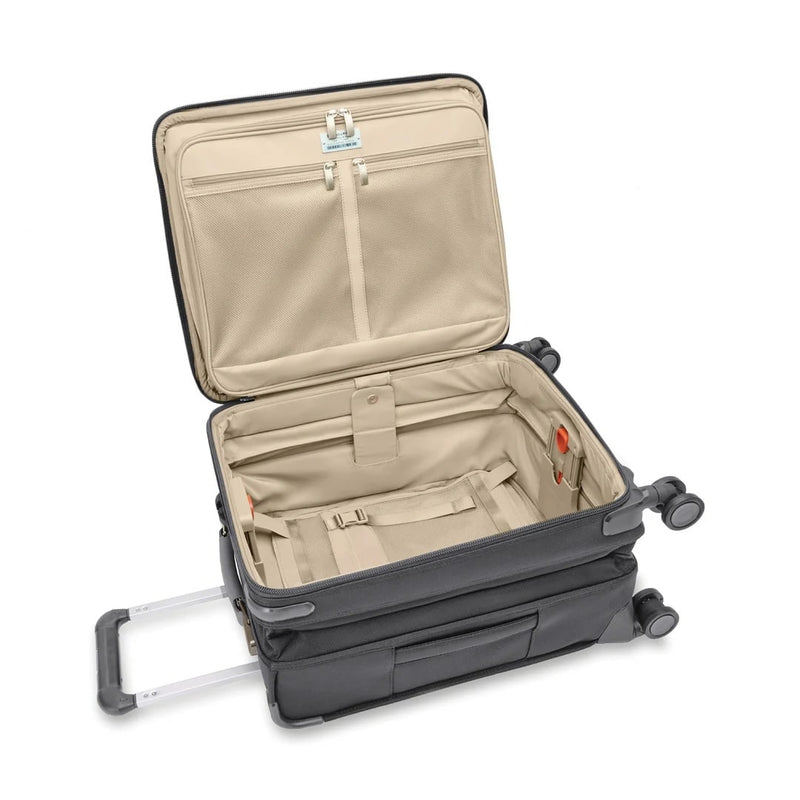 inside of steel grey Briggs & Riley Baseline Global Carry-On Spinner