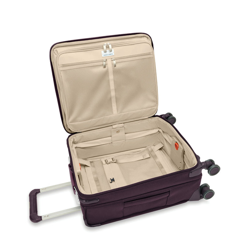 inside of plum Briggs Baseline Global Carry-On Spinner