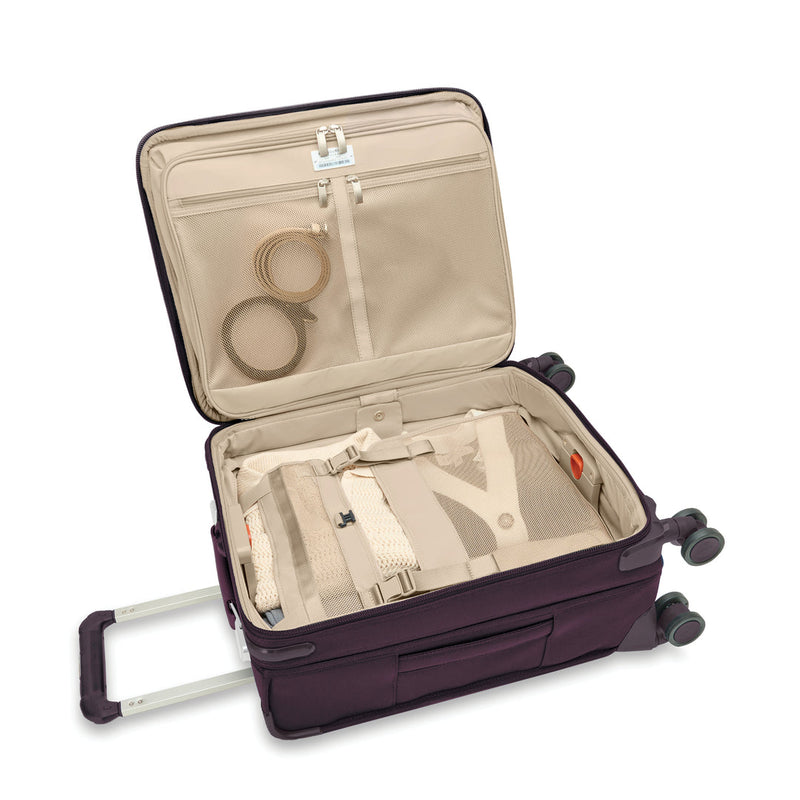 inside of plum Briggs Baseline Global Carry-On Spinner