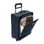 front pocket of navy Briggs & Riley Baseline Global 2-Wheel Carry-On