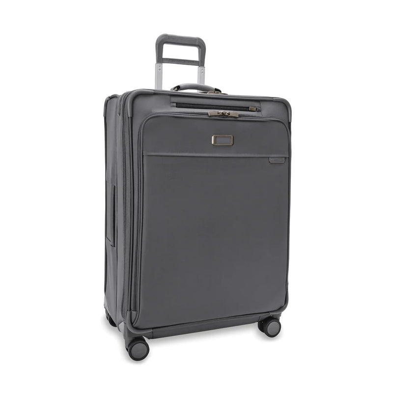 front of steel grey Briggs & Riley Baseline Large Expandable Spinner