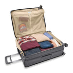 packed steel grey Briggs & Riley Baseline Large Expandable Spinner