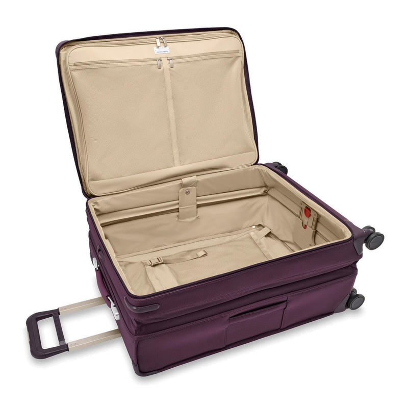 expanded plum Briggs & Riley Baseline Large Expandable Spinner