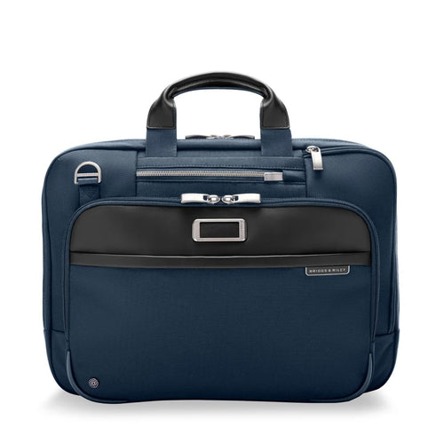 front of navy Briggs & Riley @work Medium Expandable Brief