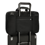 pass-through sleeve of black Briggs & Riley @work Large Expandable Brief