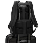 pass-through sleeve of black Briggs & Riley @work Slim Backpack