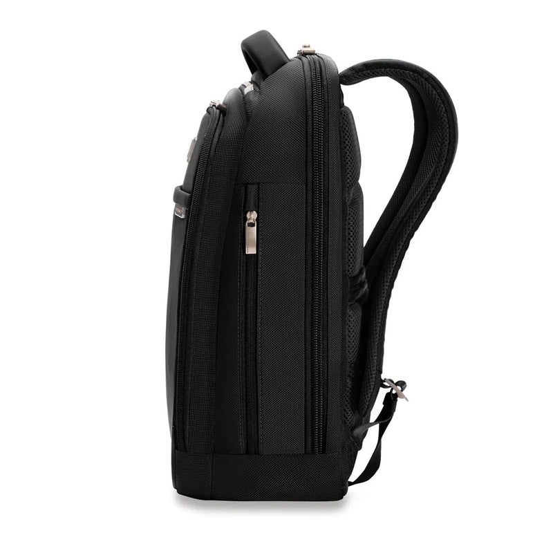 side of black Briggs & Riley @work Slim Backpack