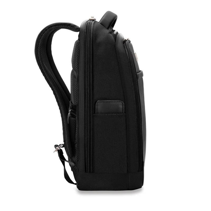 side of black Briggs & Riley @work Slim Backpack